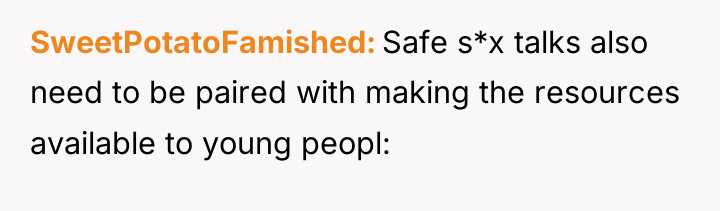 SweetPotatoFamished Safe s*x talks also need to be paired with...