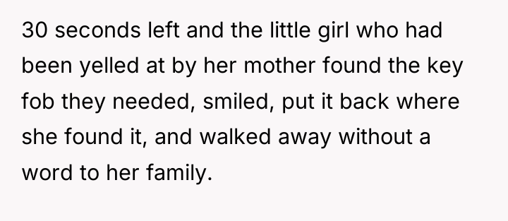 30 seconds left and the little girl who had been...