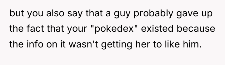 but you also say that a guy probably gave up...