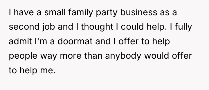 I have a small family party business as a second...