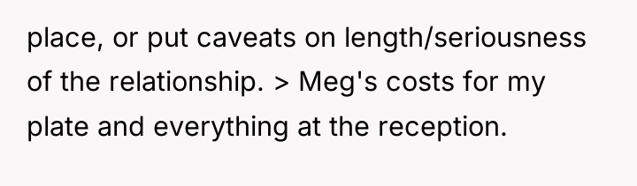 place, or put caveats on length/seriousness of the relationship. >...
