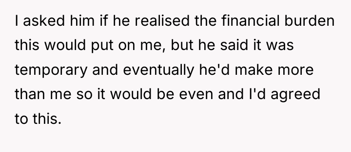 I asked him if he realised the financial burden this...