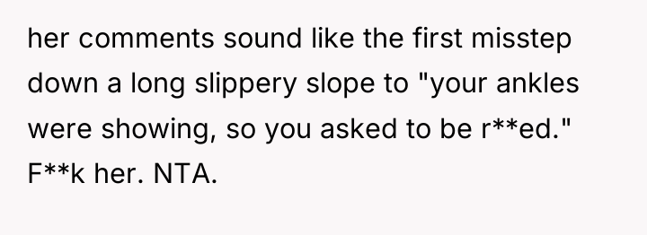 her comments sound like the first misstep down a long...