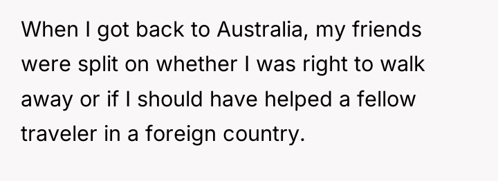 When I got back to Australia, my friends were split...