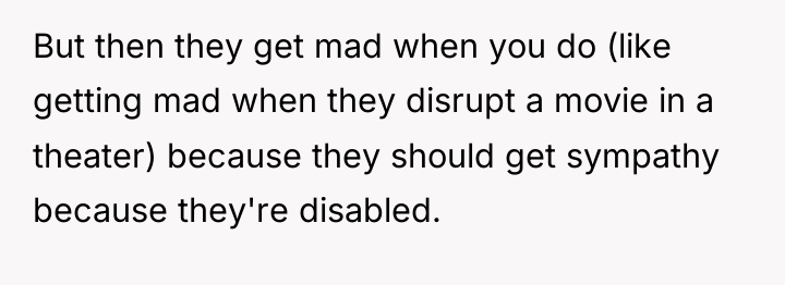 But then they get mad when you do (like getting...