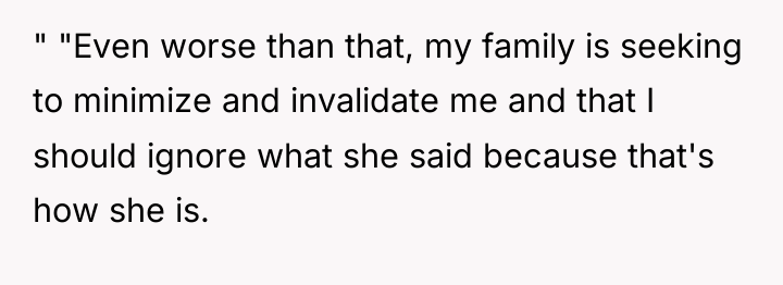 " "Even worse than that, my family is seeking to...