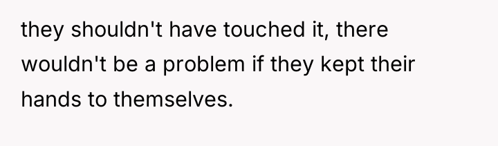 they shouldn't have touched it, there wouldn't be a problem...