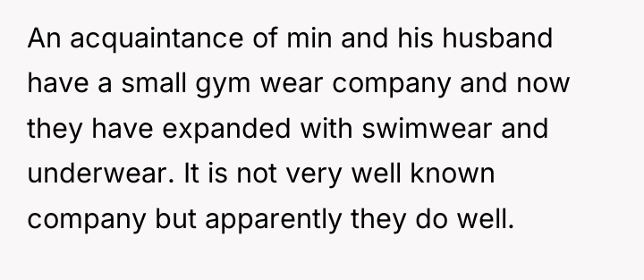 An acquaintance of min and his husband have a small...