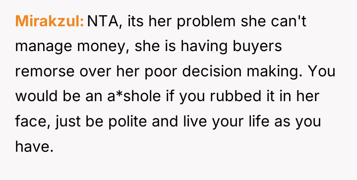 Mirakzul NTA, its her problem she can't manage money, she...