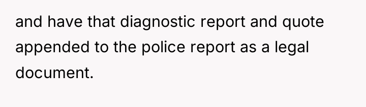 and have that diagnostic report and quote appended to the...