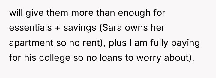will give them more than enough for essentials + savings...