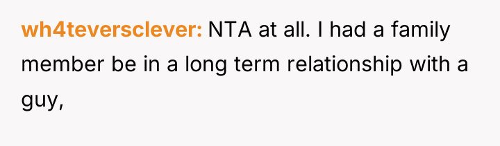 wh4teversclever NTA at all. I had a family member be...