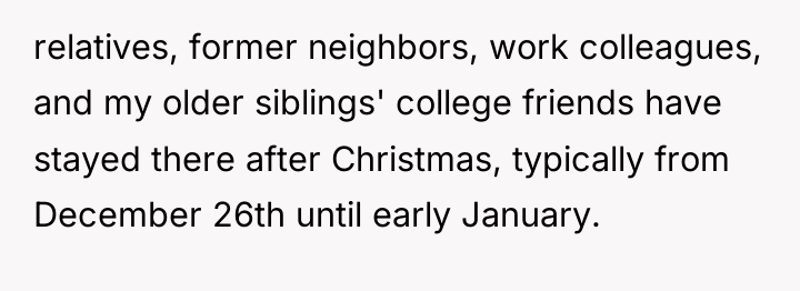 relatives, former neighbors, work colleagues, and my older siblings' college...