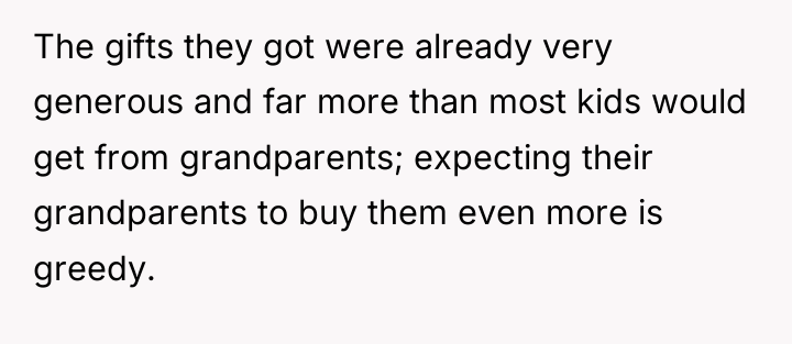 The gifts they got were already very generous and far...