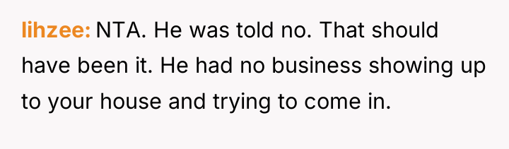 lihzee NTA. He was told no. That should have been...