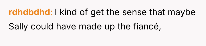 rdhdbdhd I kind of get the sense that maybe Sally...
