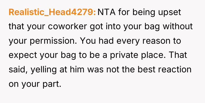 Realistic_Head4279 NTA for being upset that your coworker got into...