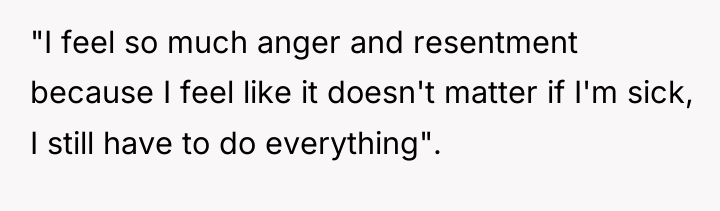 "I feel so much anger and resentment because I feel...