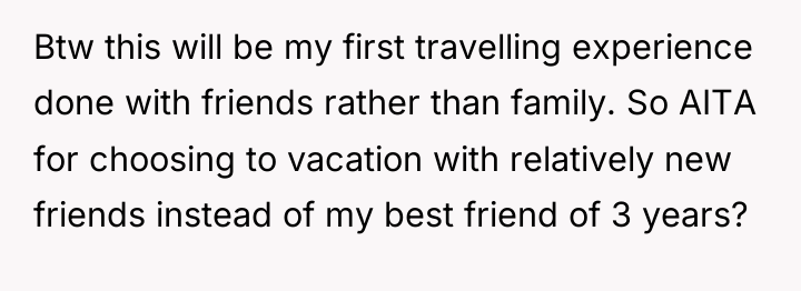 Btw this will be my first travelling experience done with...