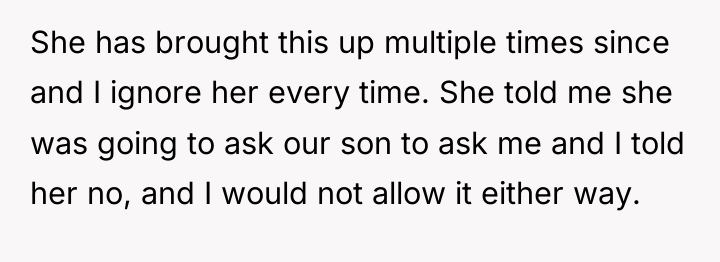 She has brought this up multiple times since and I...