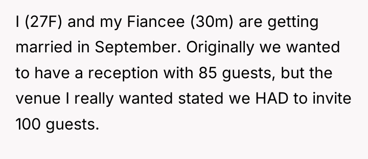 I (27F) and my Fiancee (30m) are getting married in...