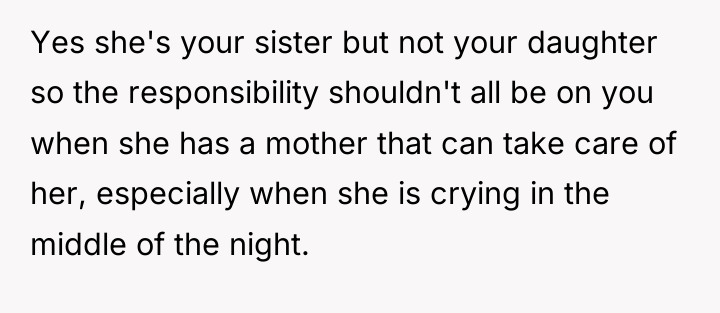 Yes she's your sister but not your daughter so the...