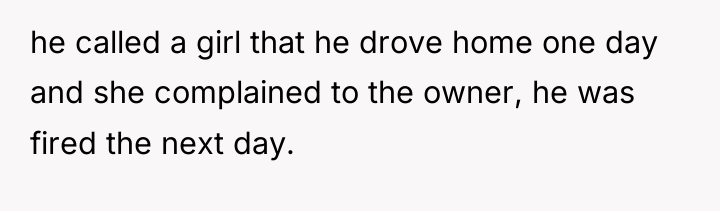 he called a girl that he drove home one day...