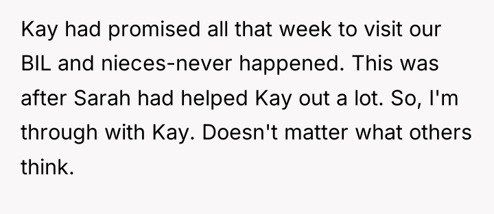 Kay had promised all that week to visit our BIL...