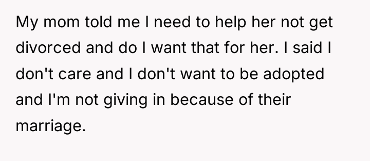 My mom told me I need to help her not...