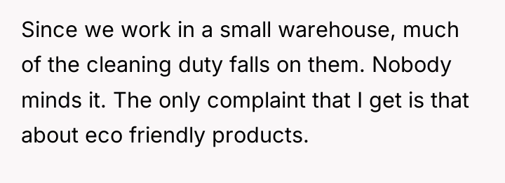 Since we work in a small warehouse, much of the...