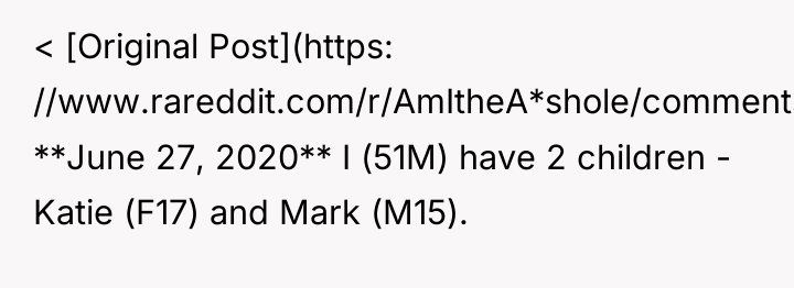 < [Original Post](https: //www.rareddit.com/r/AmItheA*shole/comments/hgmtp2/aita_for_refusing_to_pay_for_college/) **June 27, 2020** I (51M) have...