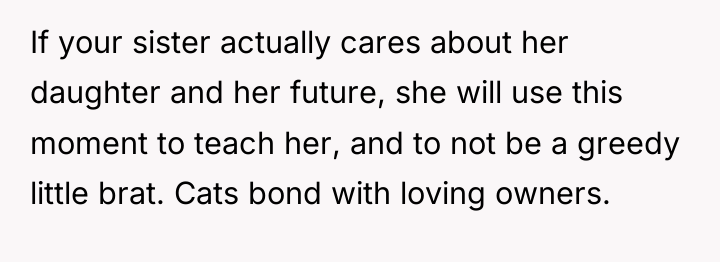 If your sister actually cares about her daughter and her...