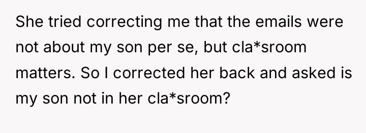 She tried correcting me that the emails were not about...