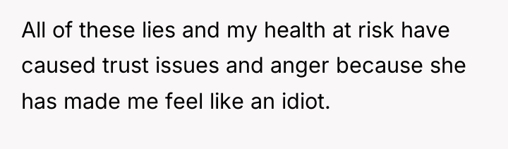 All of these lies and my health at risk have...