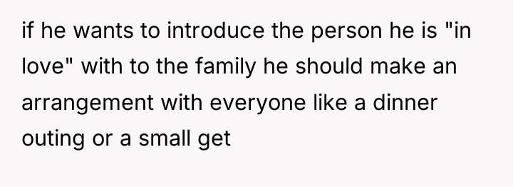 if he wants to introduce the person he is "in...