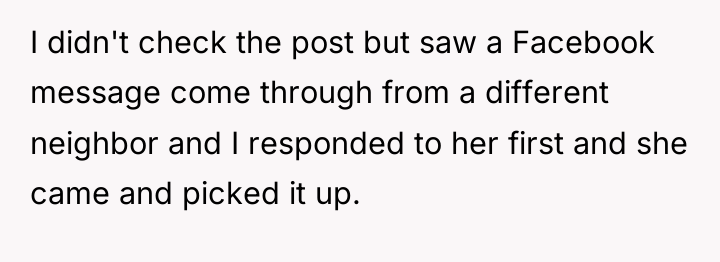 I didn't check the post but saw a Facebook message...