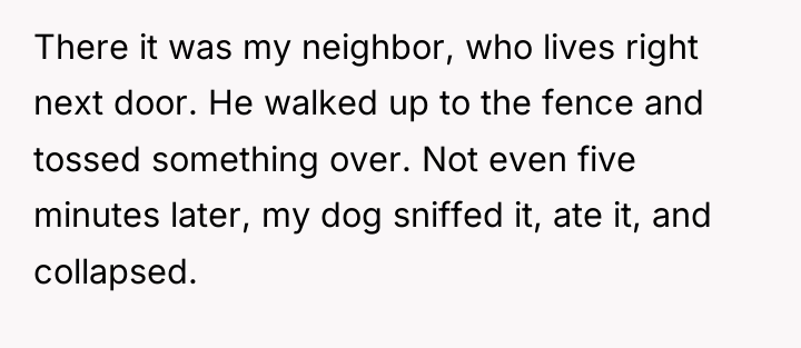 There it was my neighbor, who lives right next door....