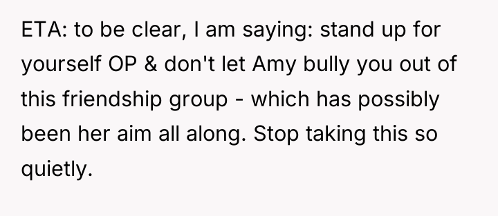 ETA: to be clear, I am saying: stand up for...