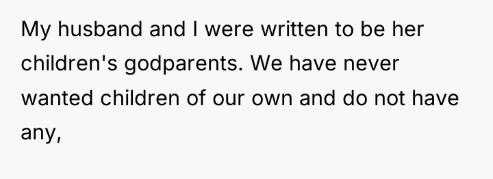 My husband and I were written to be her children's...