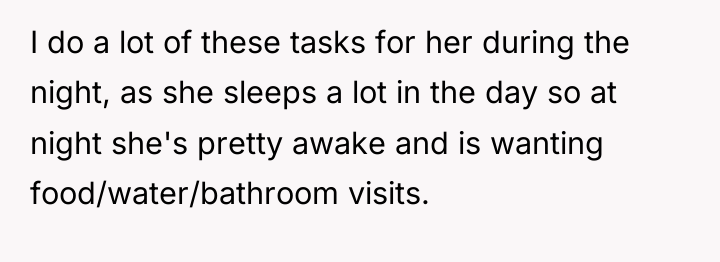 I do a lot of these tasks for her during...