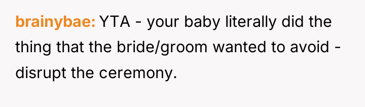 brainybae YTA - your baby literally did the thing that...
