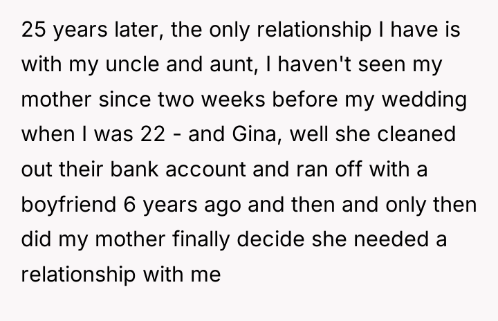 25 years later, the only relationship I have is with...