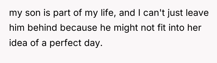 my son is part of my life, and I can't...