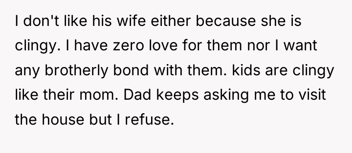 I don't like his wife either because she is clingy....