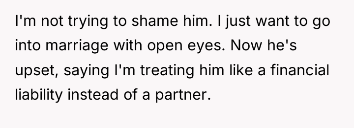 I'm not trying to shame him. I just want to...