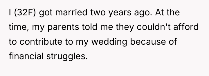 I (32F) got married two years ago. At the time,...