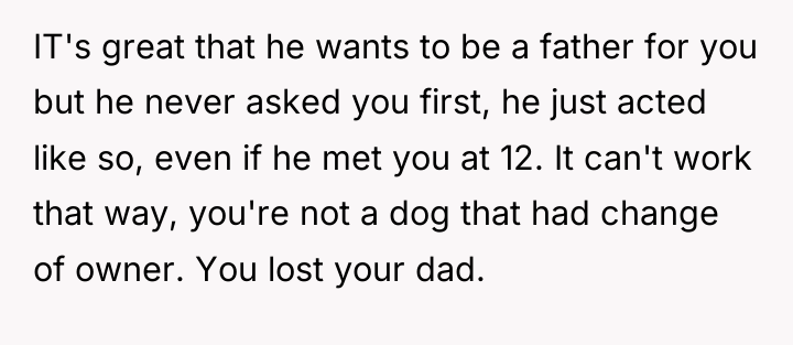 IT's great that he wants to be a father for...