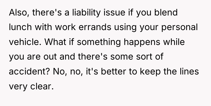 Also, there's a liability issue if you blend lunch with...