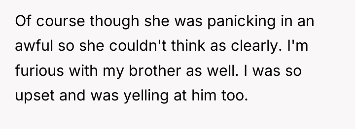 Of course though she was panicking in an awful so...
