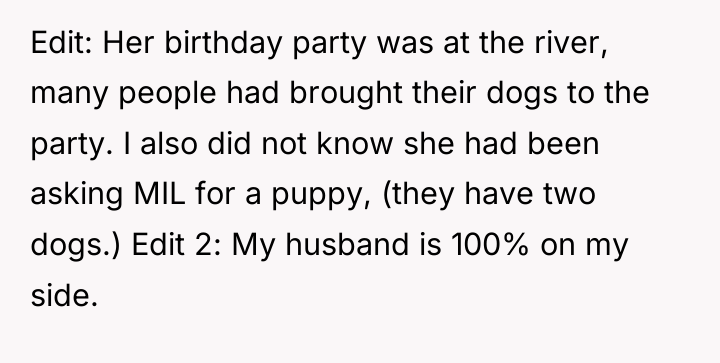 Edit: Her birthday party was at the river, many people...